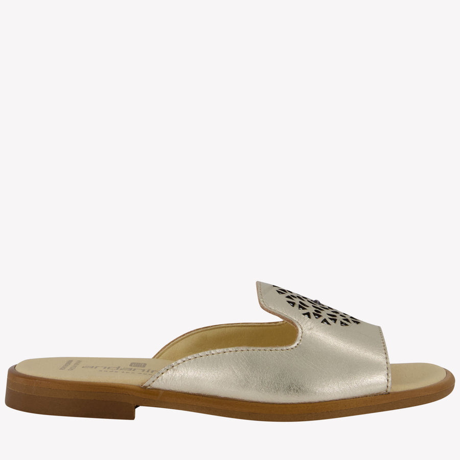 Andanines Girls Slides in Gold