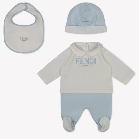 Fendi Baby Unisex Playsuit  Light Blue