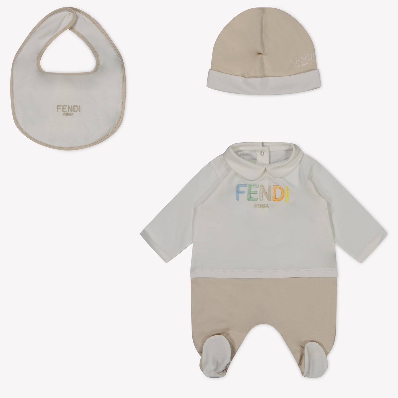 Fendi Baby Unisex Playsuit in Beige