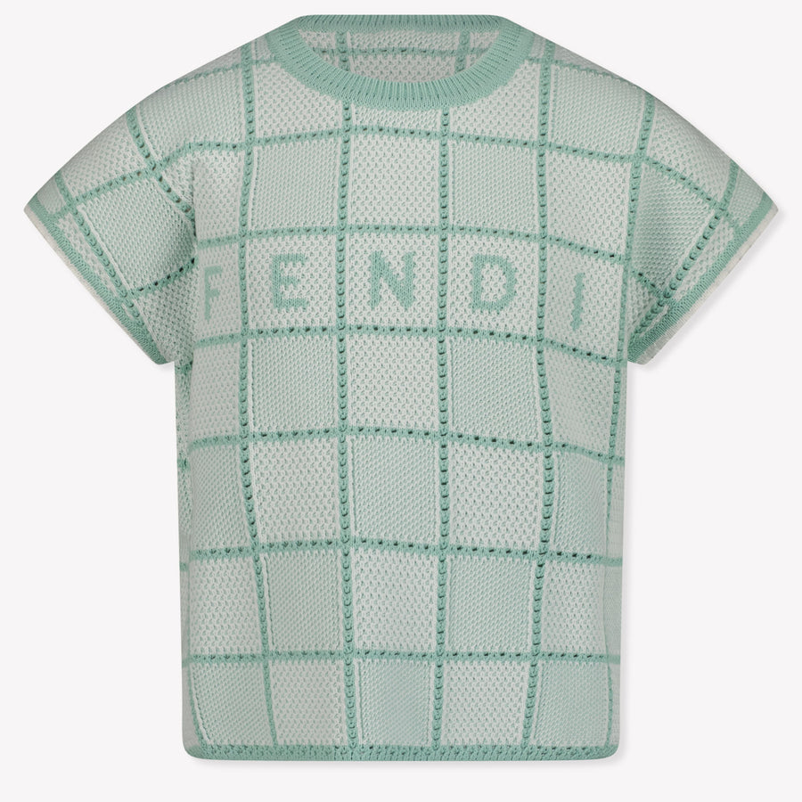 Fendi Kinder Meisjes T-Shirt In Mint