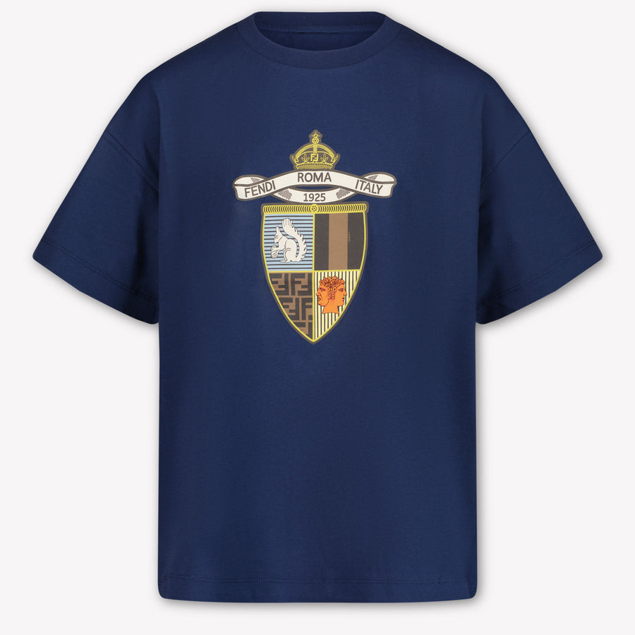 Fendi Kids Boys  T-Shirt Navy