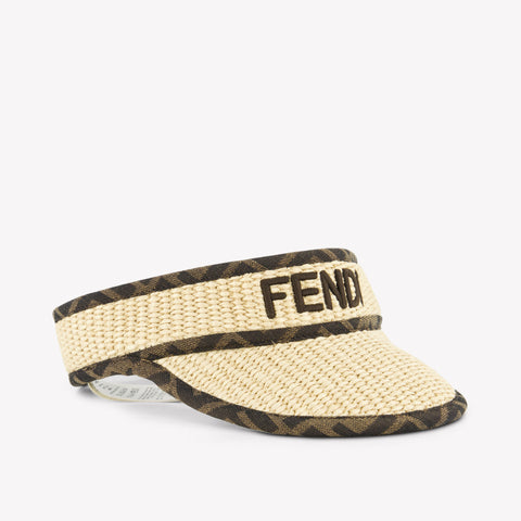 Fendi Kids Unisex Hat in Beige