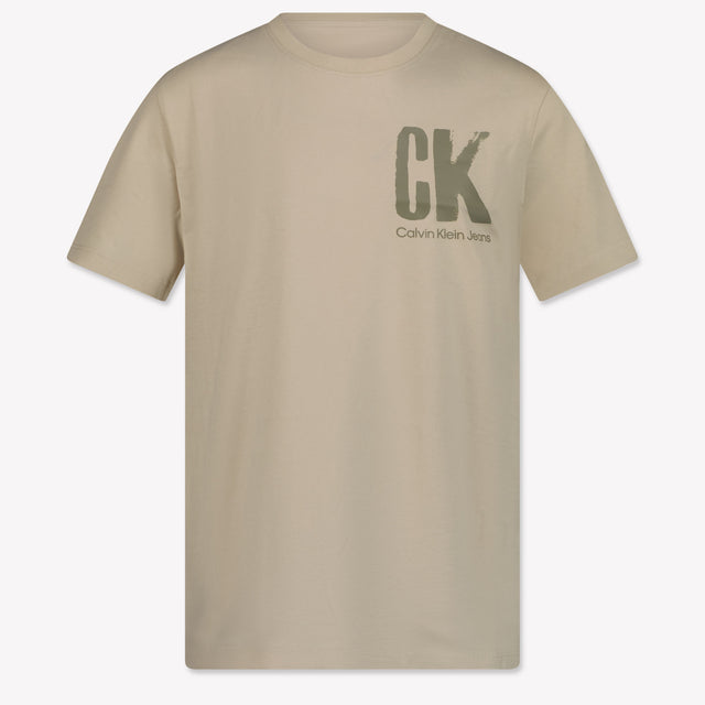 Calvin Klein Kinder Jongens T-Shirt In Licht Beige