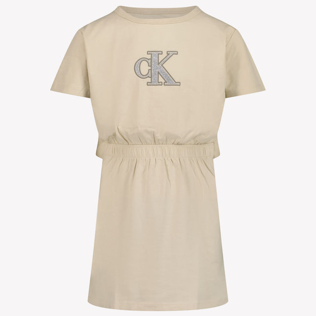 Calvin Klein Kids Girls Dress Light Beige