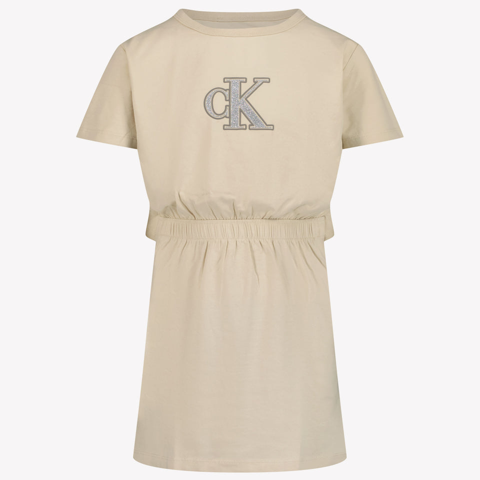 Calvin Klein Kids Girls Dress Light Beige