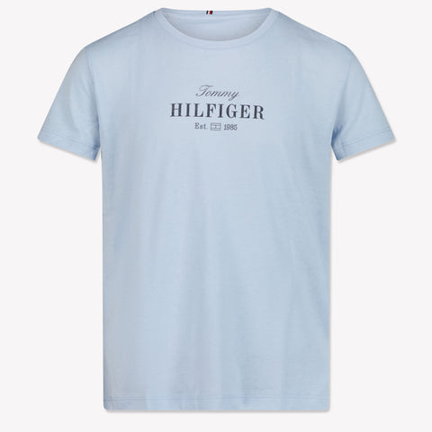 Tommy Hilfiger Kinder Meisjes T-Shirt In Licht Blauw