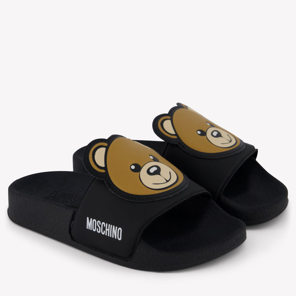 Moschino Unisex Slippers In Zwart