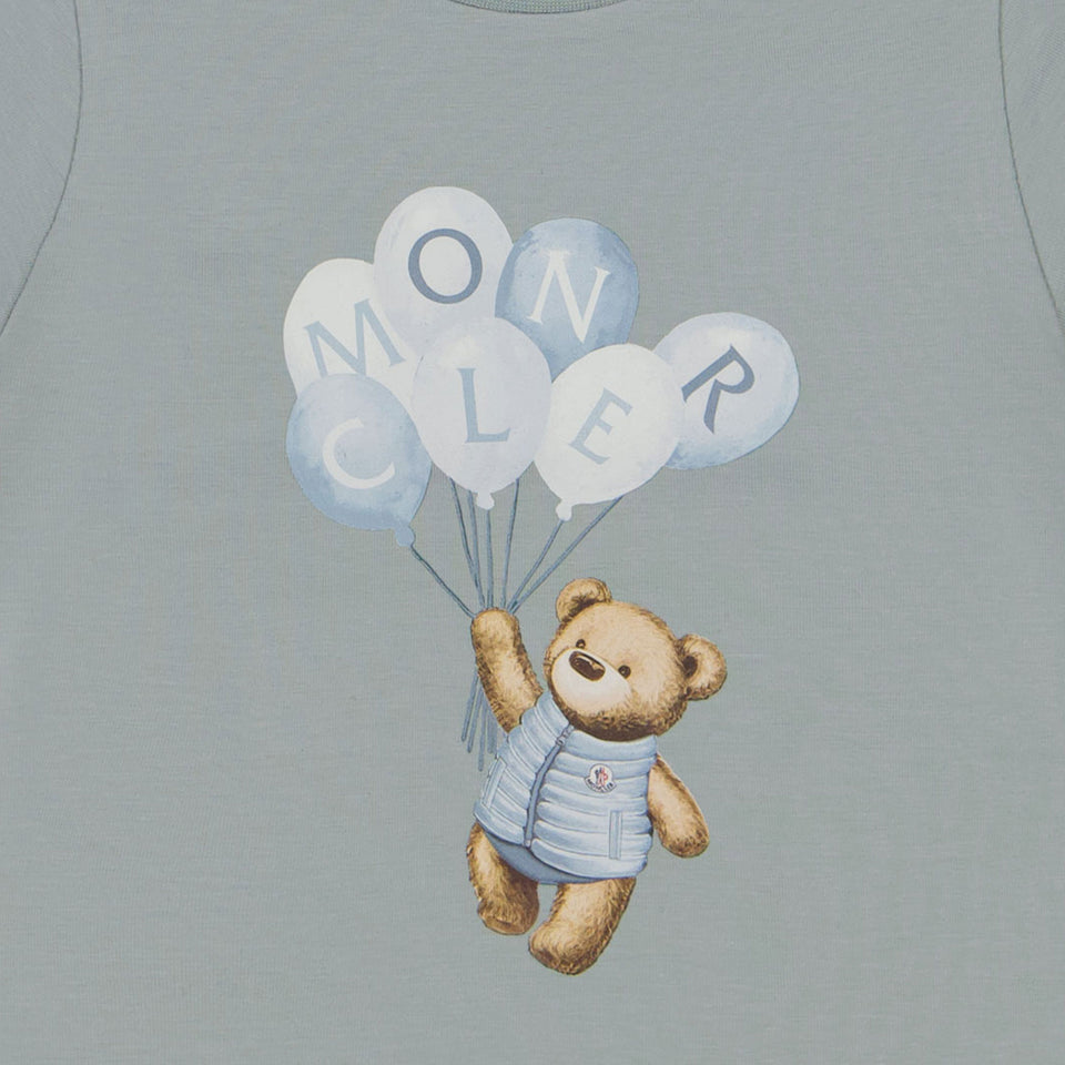 Moncler Baby Unisex T-shirt in Light Blue