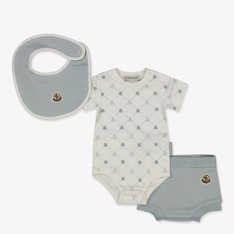 Moncler Baby Unisex Romper in Light Blue