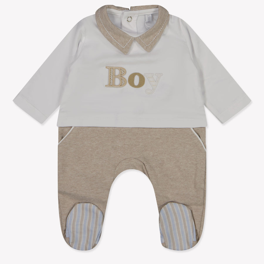 First Baby Boys Romper in Beige