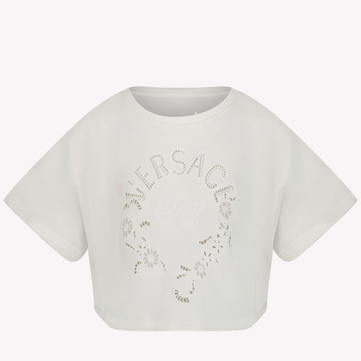 Versace Kinder Meisjes T-Shirt In Off White