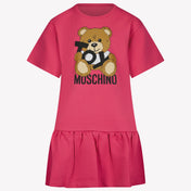 Moschino Kinder Unisex Jurk In Fuchsia