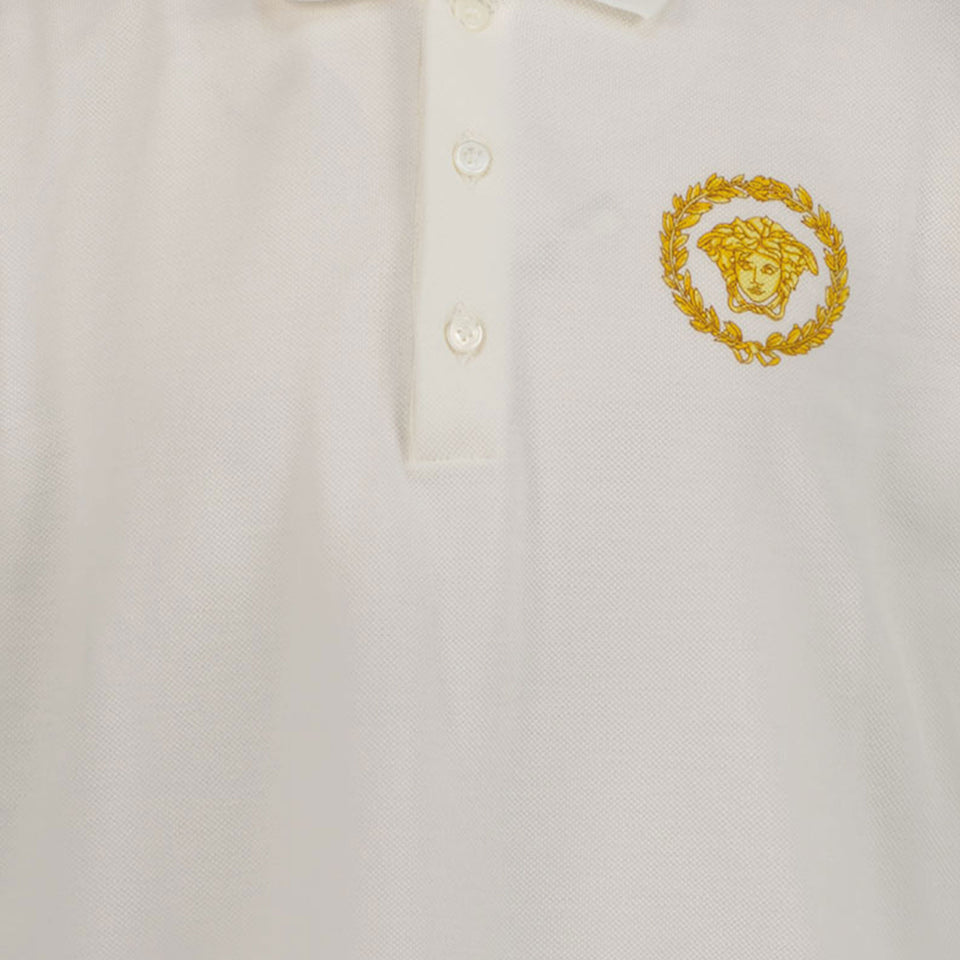 Versace Kinder Jongens Polo In Ecru