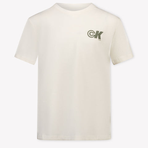 Calvin Klein Kinder Jongens T-Shirt In Licht Beige