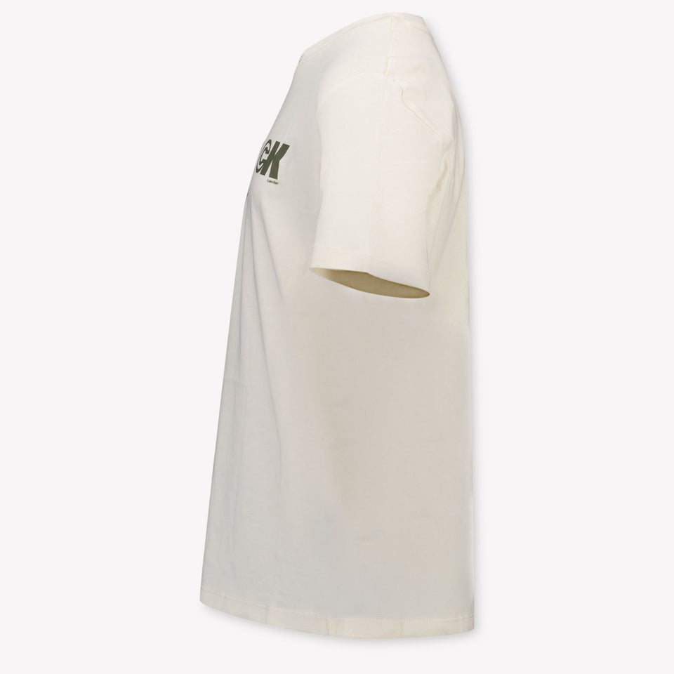 Calvin Klein Kinder Jongens T-Shirt In Licht Beige