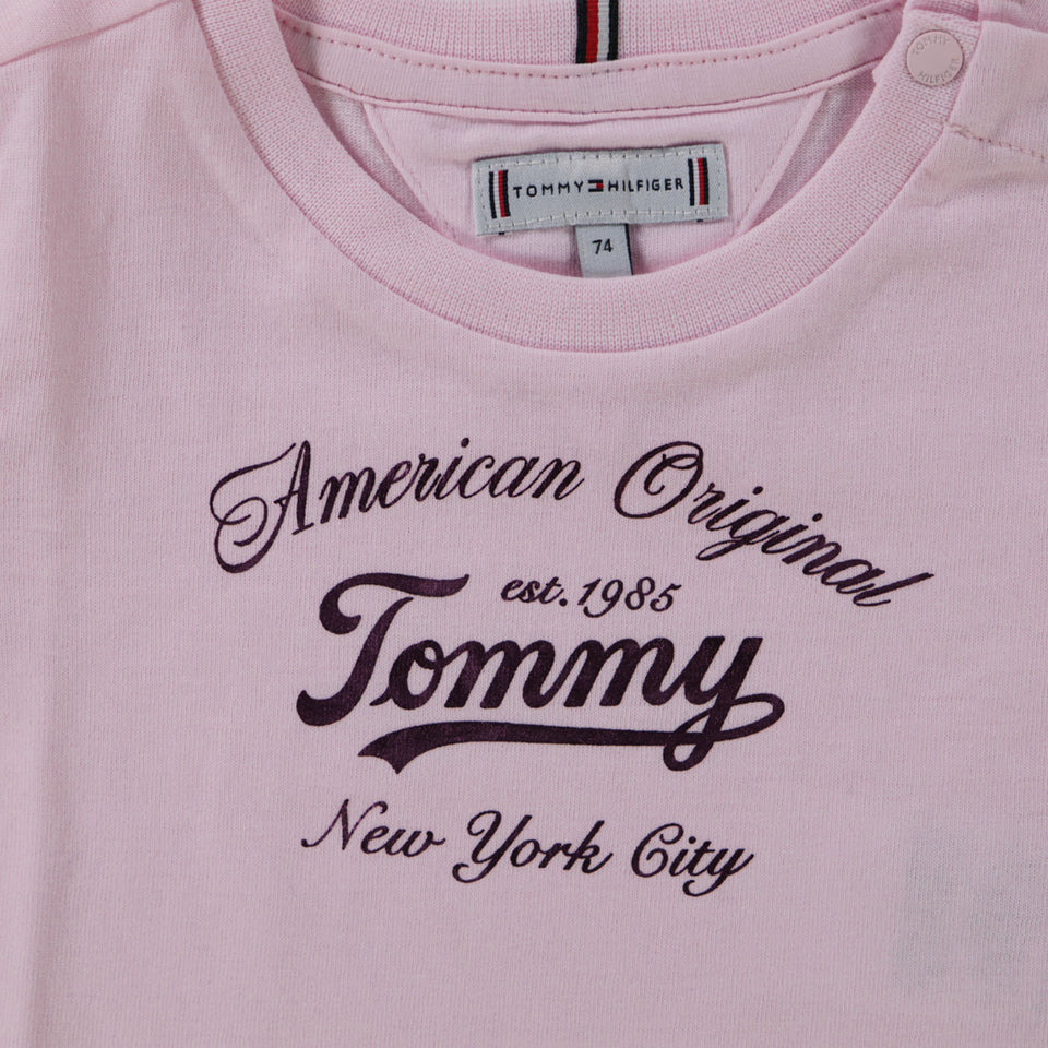 Tommy Hilfiger Baby Meisjes T-Shirt In Licht Roze