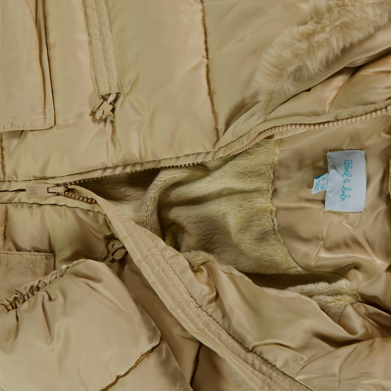 Abel & Lula Kinder Meisjes Winterjas In Beige