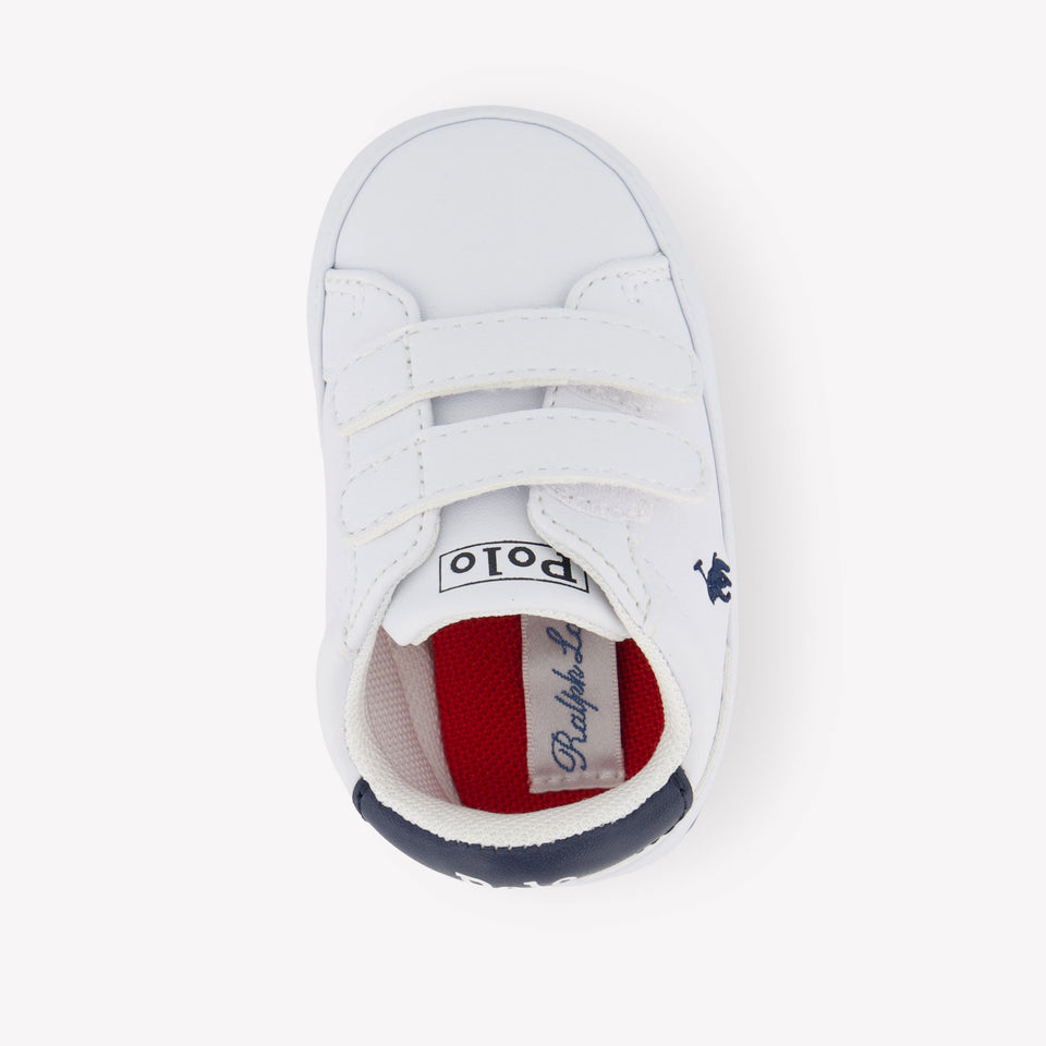 Ralph Lauren Heritage Court Ii Baby Jongens Sneakers In Wit