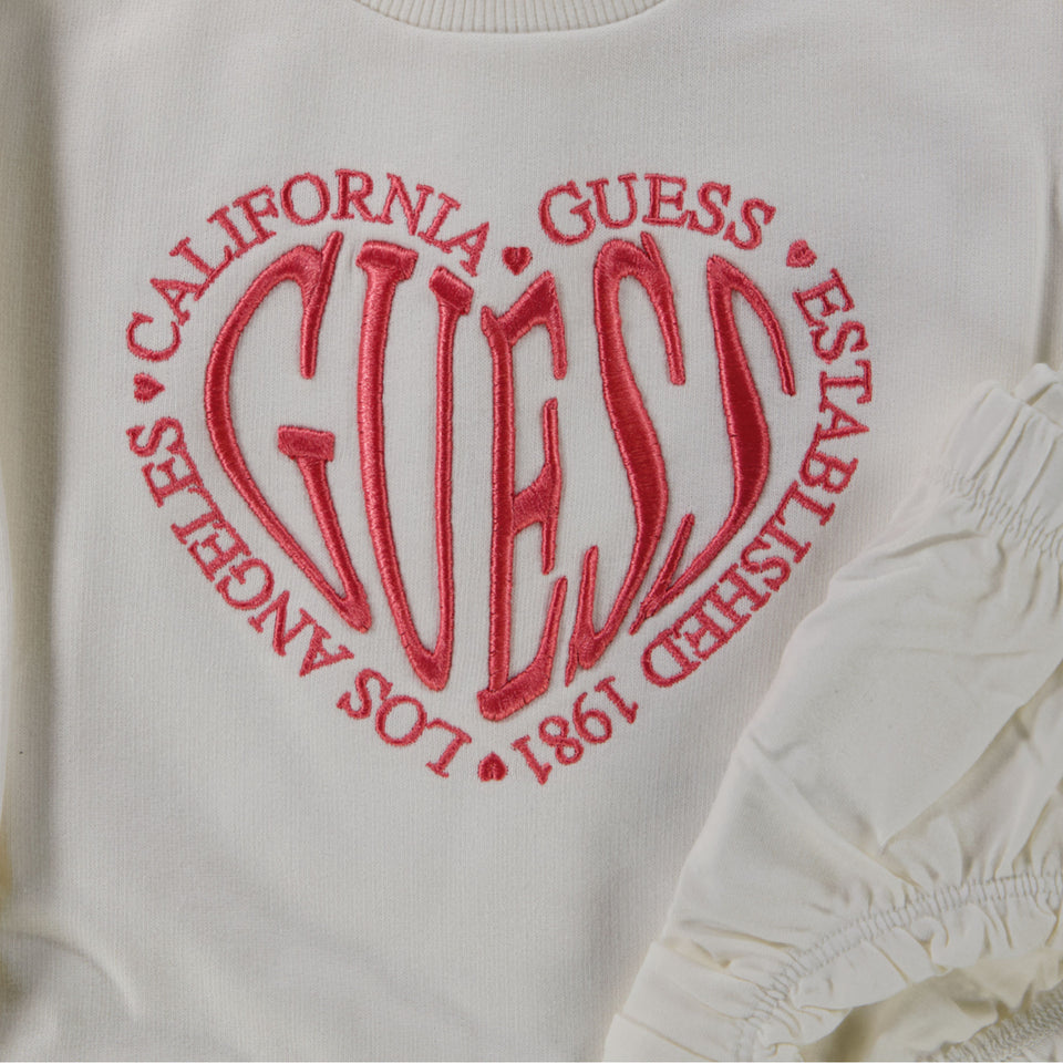 Guess Baby Meisjes Jurk In Off White