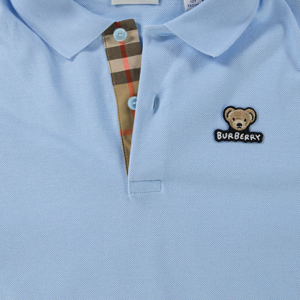 Burberry Kinder Jongens Polo In Licht Blauw