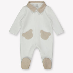 First Baby Boys Playsuit  White