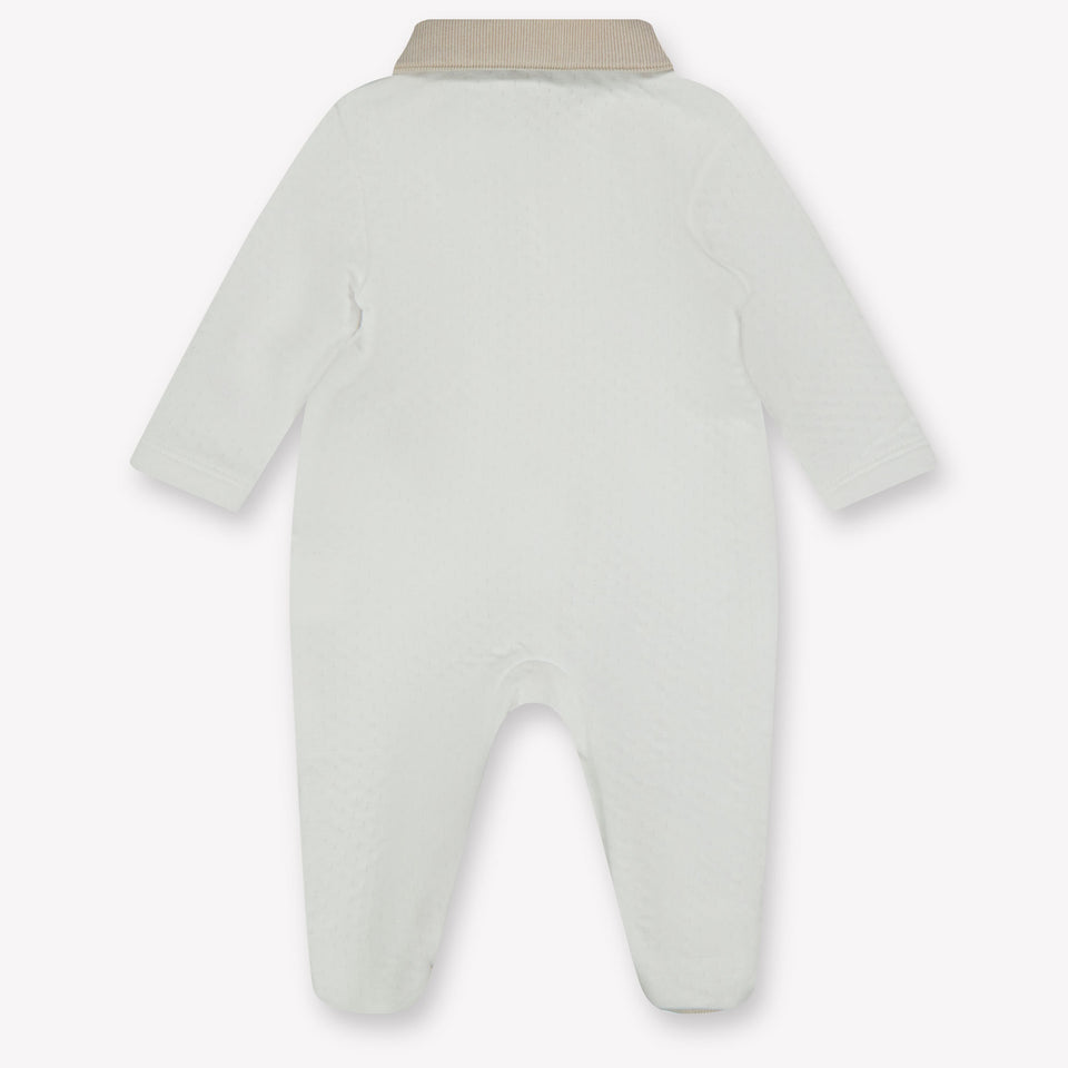 First Baby Boys Playsuit  White