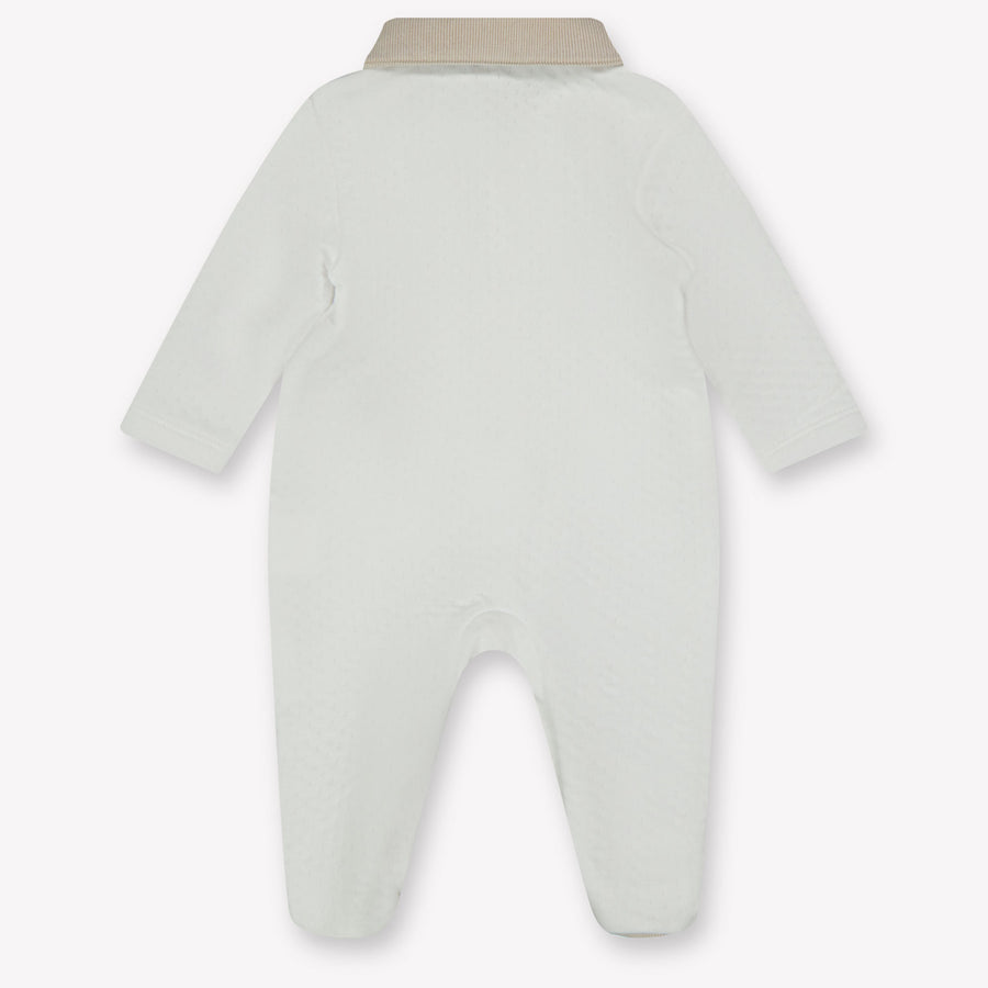 First Baby Boys Playsuit  White