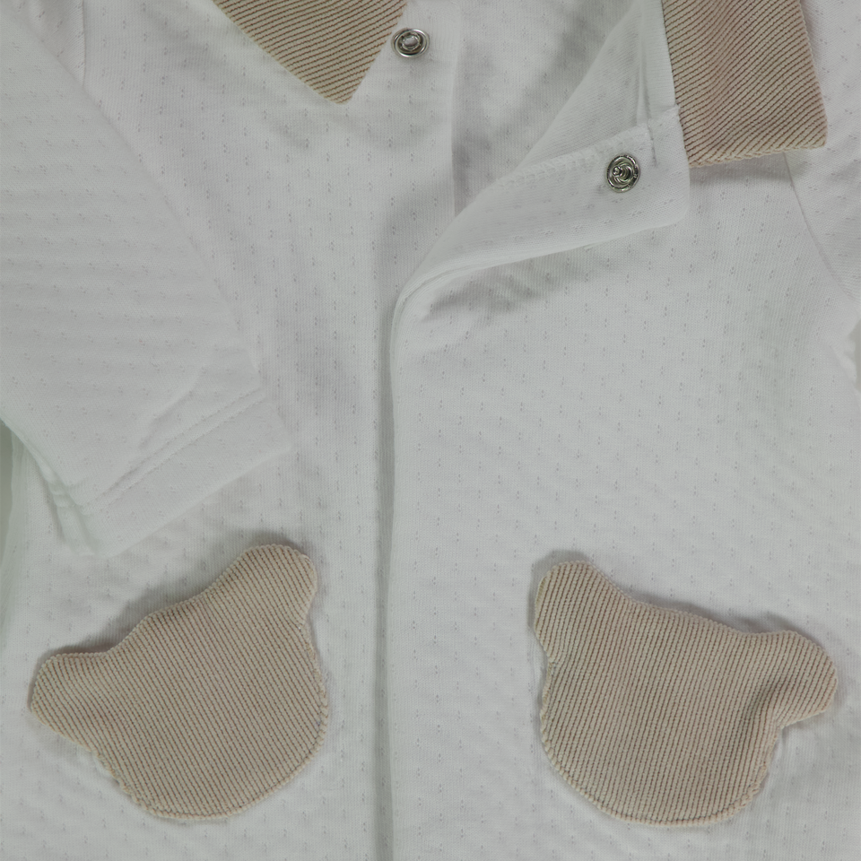 First Baby Boys Playsuit  White