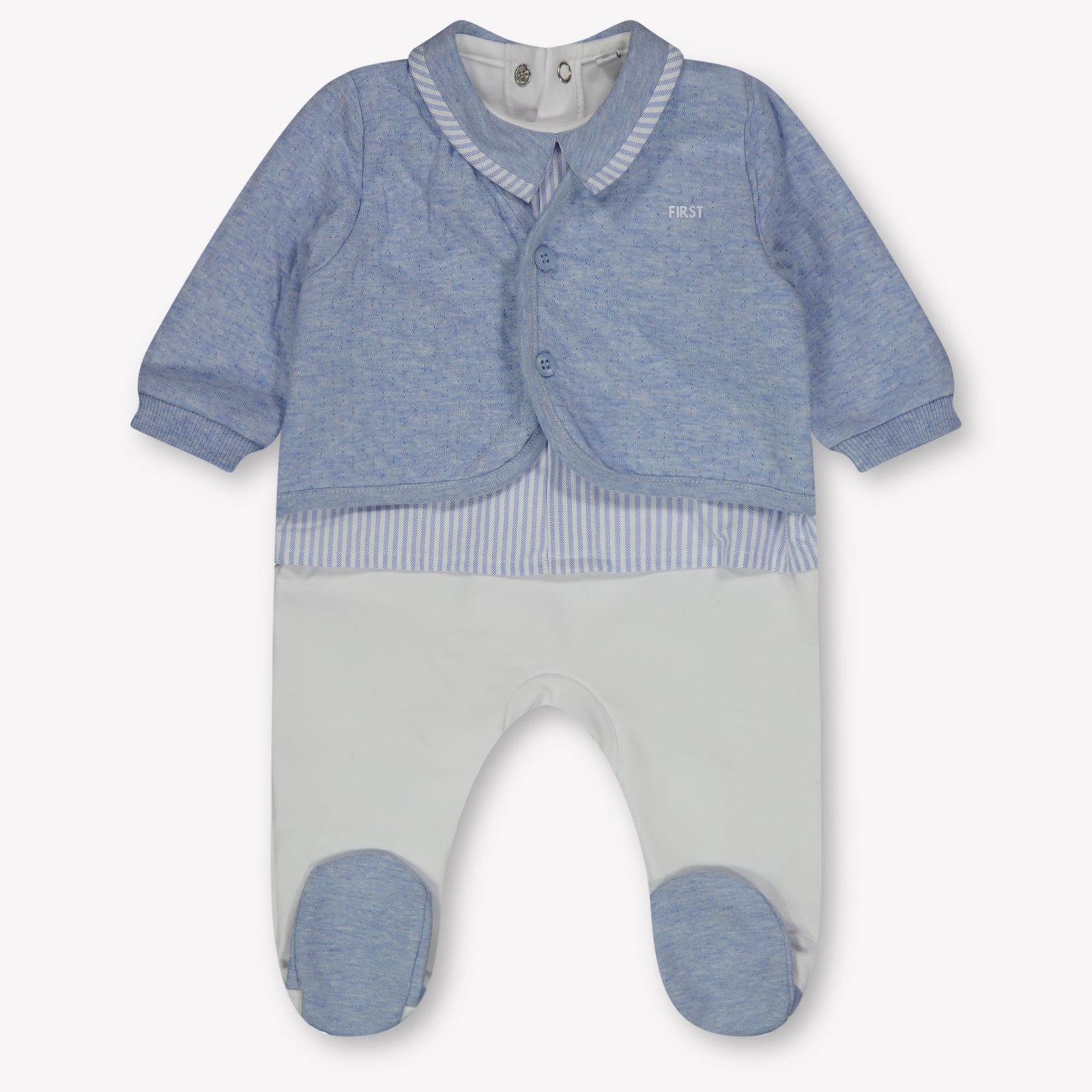 First Baby Boys Playsuit  Light Blue