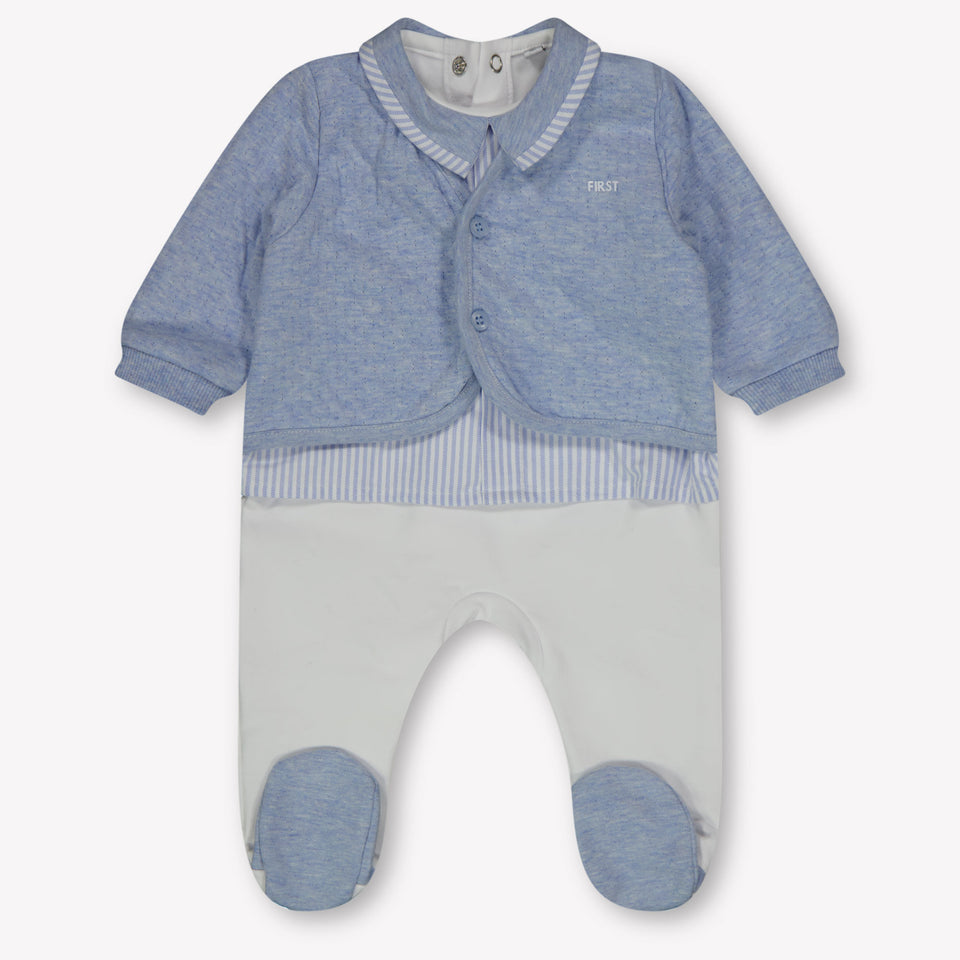 First Baby Boys Playsuit  Light Blue