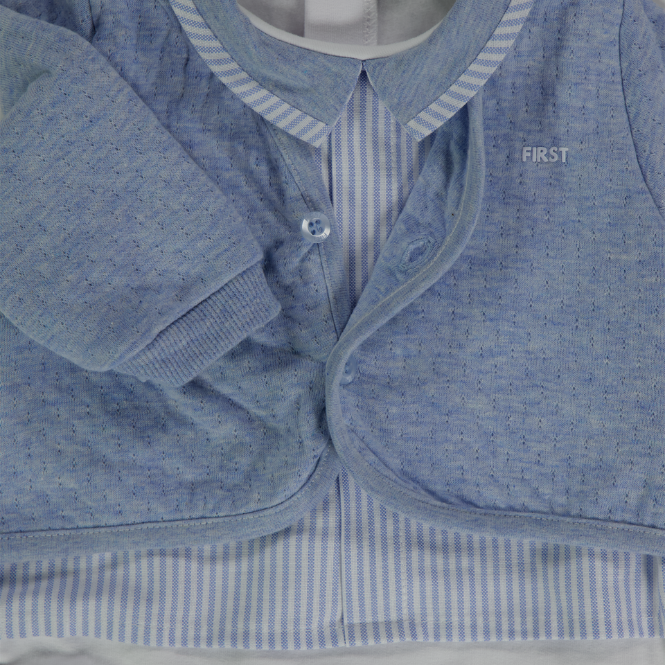 First Baby Boys Playsuit  Light Blue