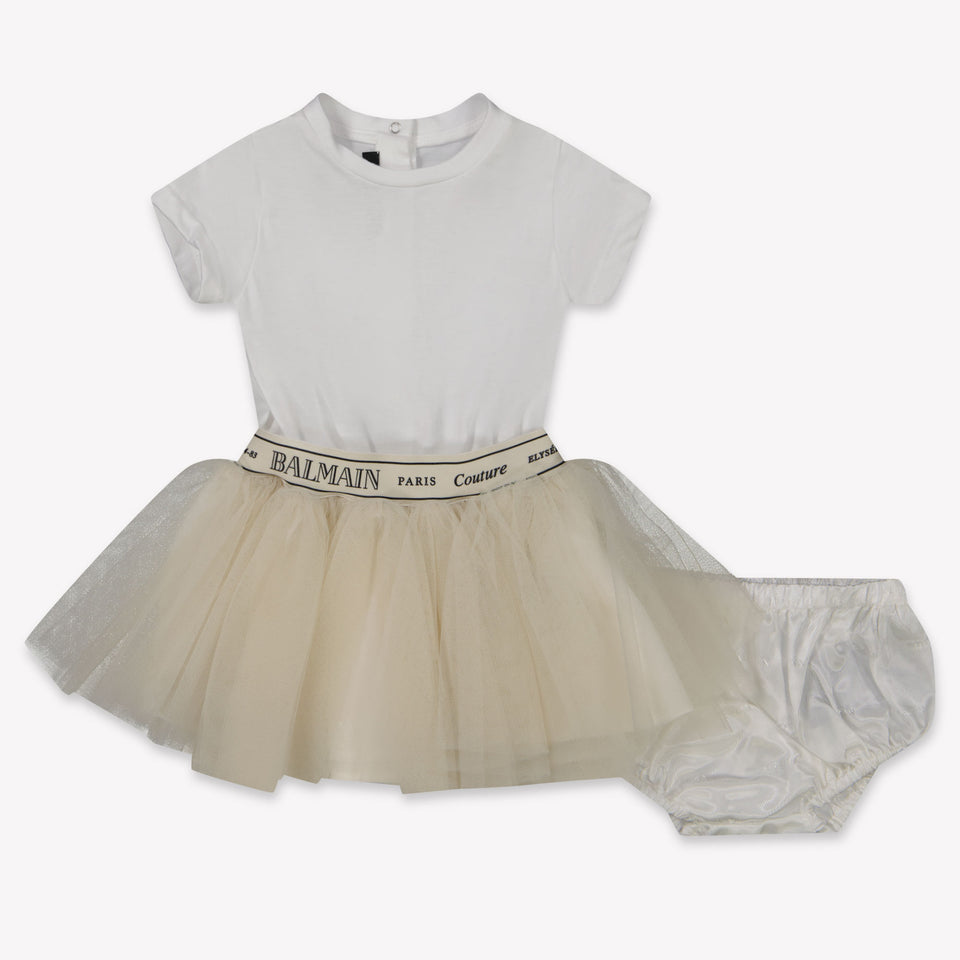 Balmain Baby Meisjes Jurk In Wit