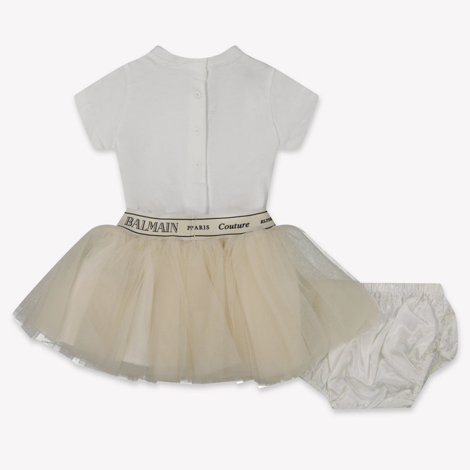 Balmain Baby Meisjes Jurk In Wit