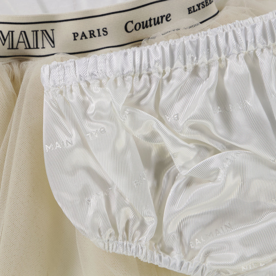 Balmain Baby Meisjes Jurk In Wit