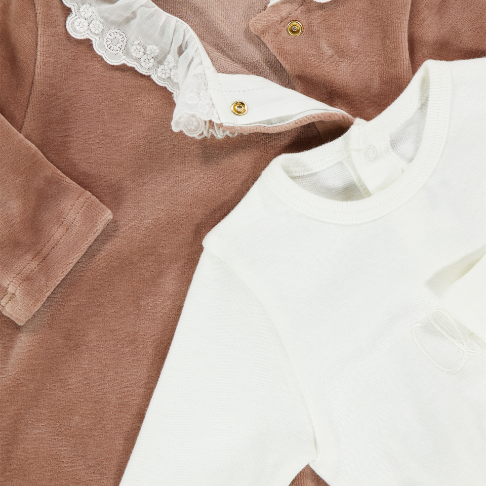 Chloe Baby Girls Playsuit  Light Brown