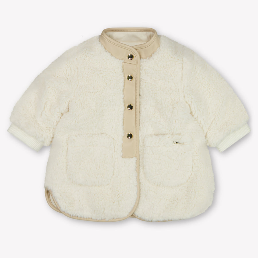 Chloe Baby Meisjes Faux Fur Jas in Offwhite