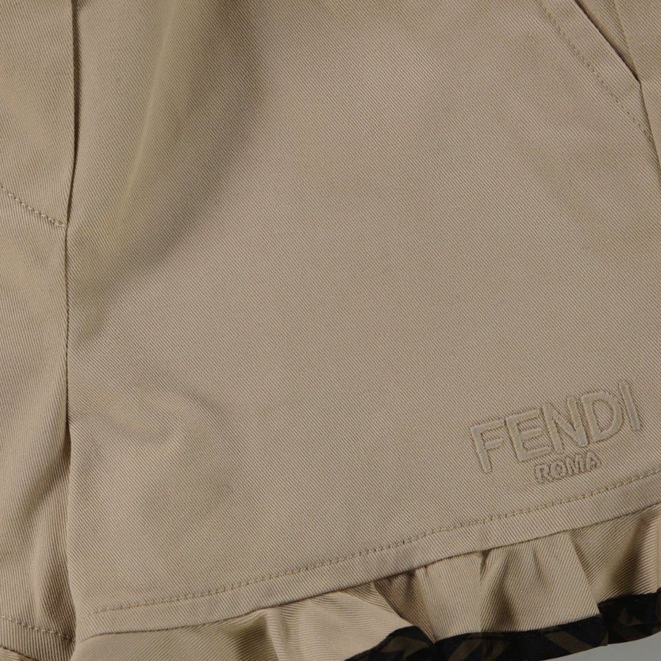 Fendi Baby Meisjes Shorts In Beige