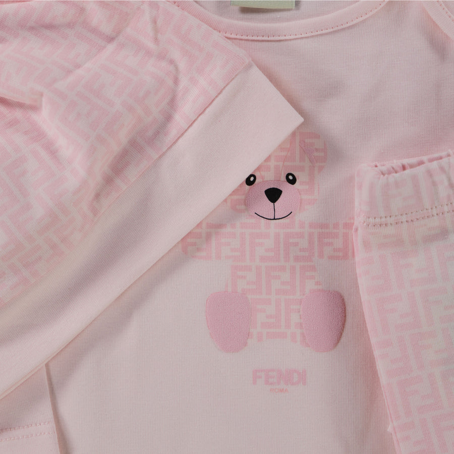 Fendi Baby Unisex Playsuit  Light Pink
