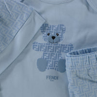 Fendi Baby Unisex Playsuit  Light Blue