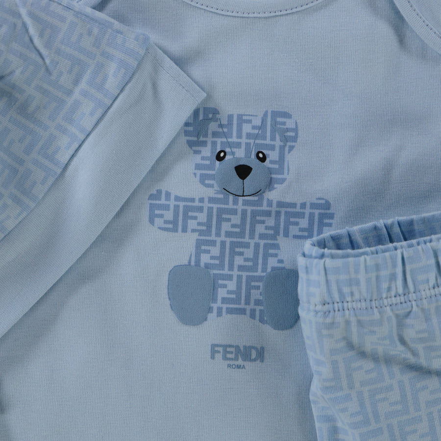 Fendi Baby Unisex Playsuit  Light Blue