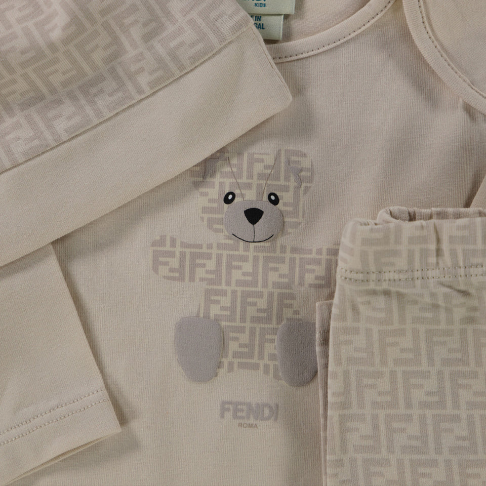 Fendi Baby Unisex Playsuit  Beige