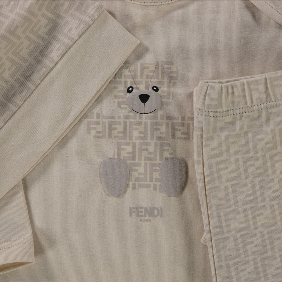 Fendi Baby Unisex Playsuit  Beige