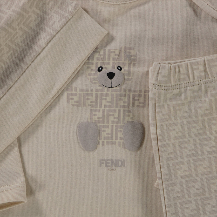 Fendi Baby Unisex Playsuit  Beige