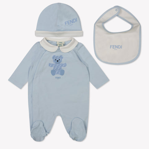 Fendi Baby Unisex Playsuit  Light Blue
