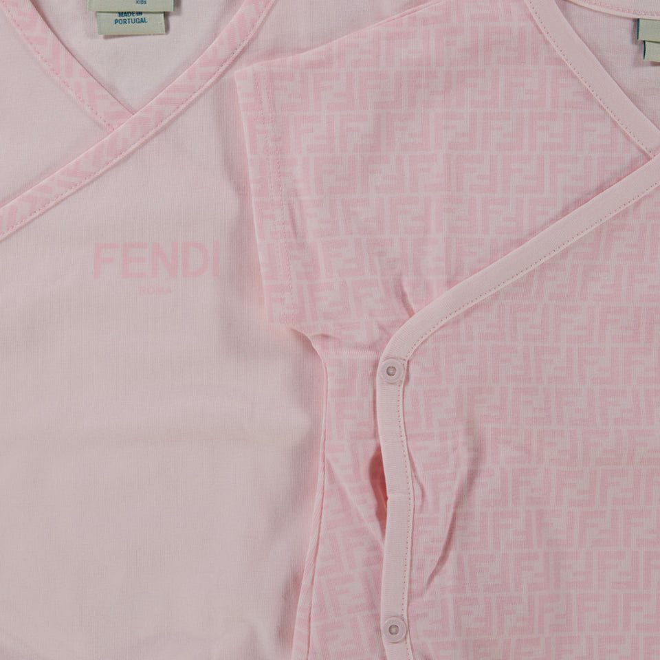 Fendi Baby Unisex Boxpakje In Licht Roze