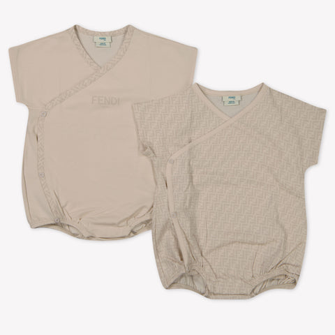 Fendi Baby Unisex Playsuit  Beige
