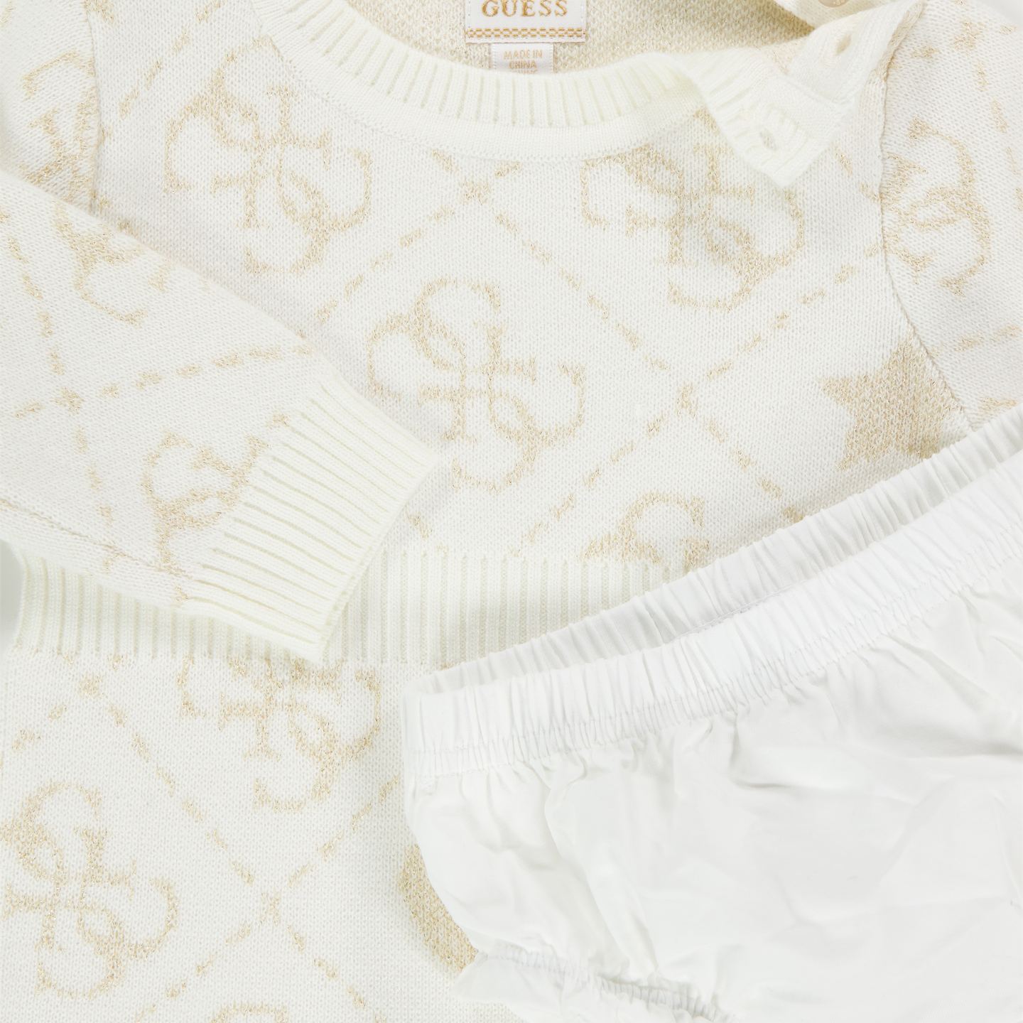 Guess Baby Meisjes Jurk In Off White