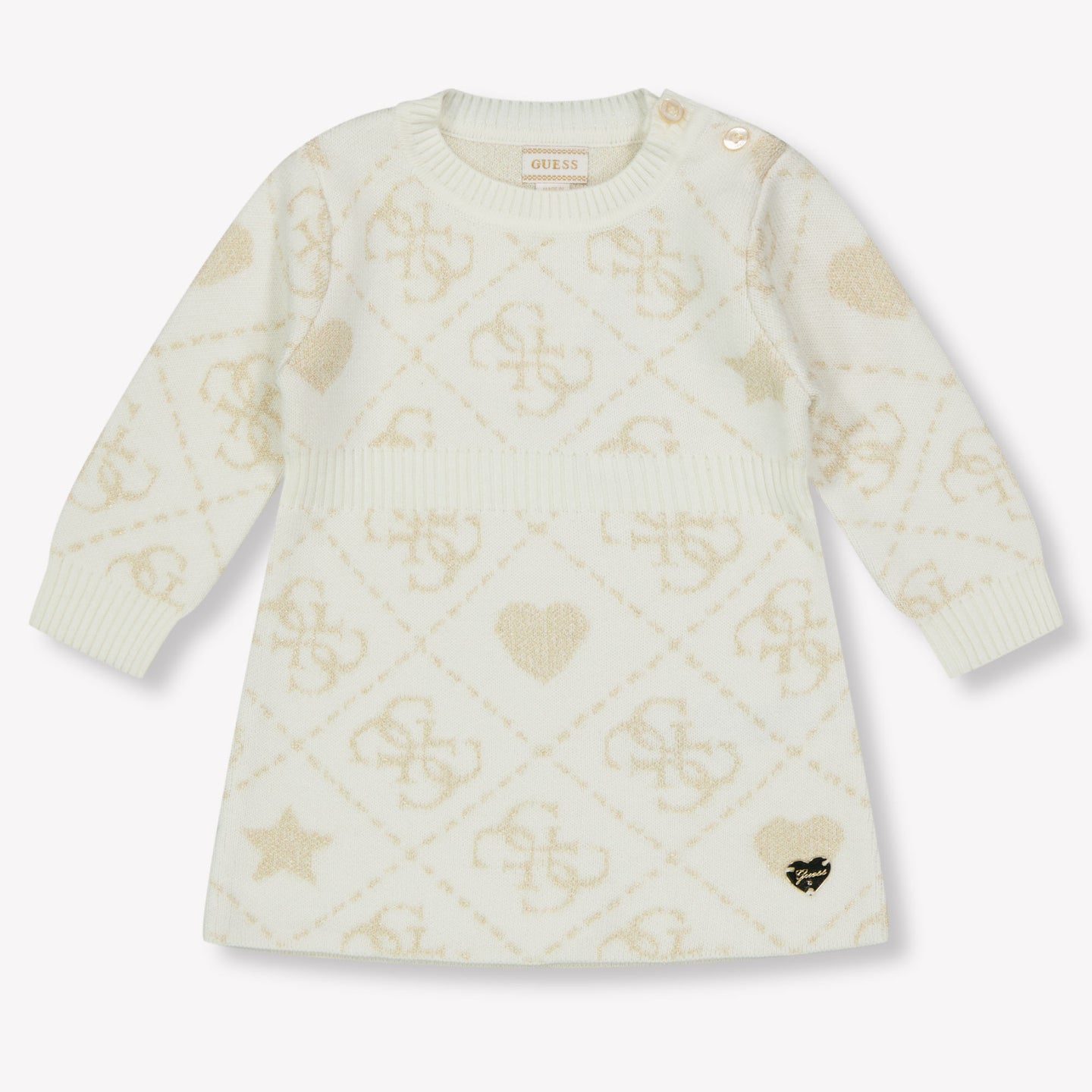 Guess Baby Meisjes Jurk In Off White