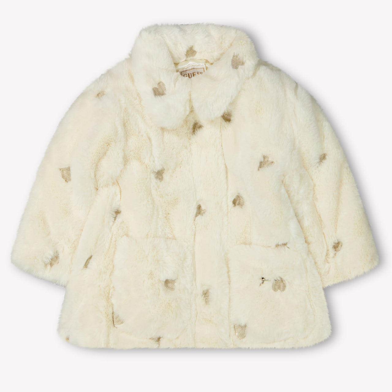 Guess Baby Girls Faux fur jacket in Offwhite