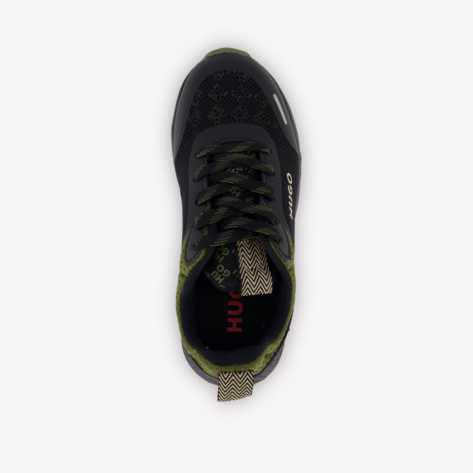 HUGO Jongens Sneakers In Zwart